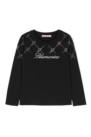 black cotton tshirt MISS BLUMARINE KIDS | IF4140J008822222